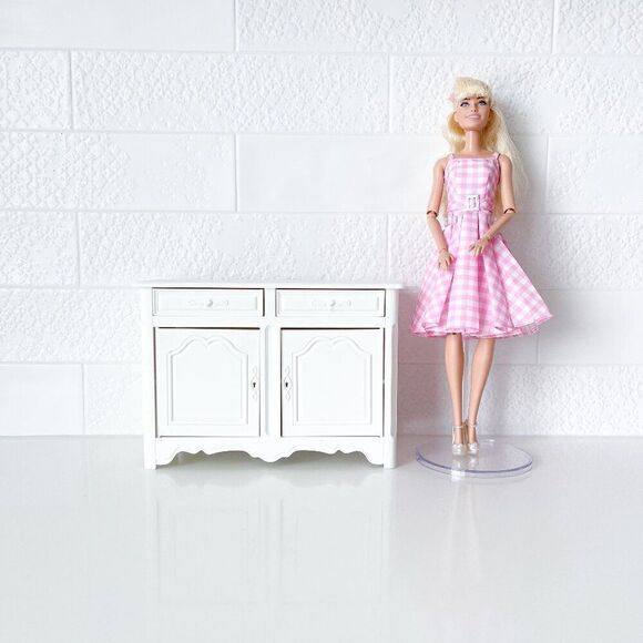 Barbie Miniature Dollhouse White French Cabinet Sideboard 1:6 Scale 3D Printed - Picture 1 of 5